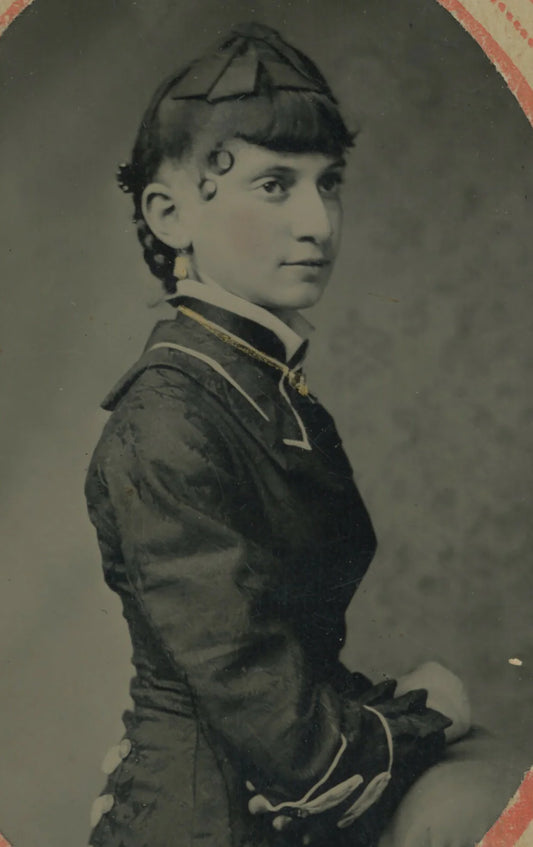 LADY, BEAUTIFUL DRESS + CURLS, TINTYPE