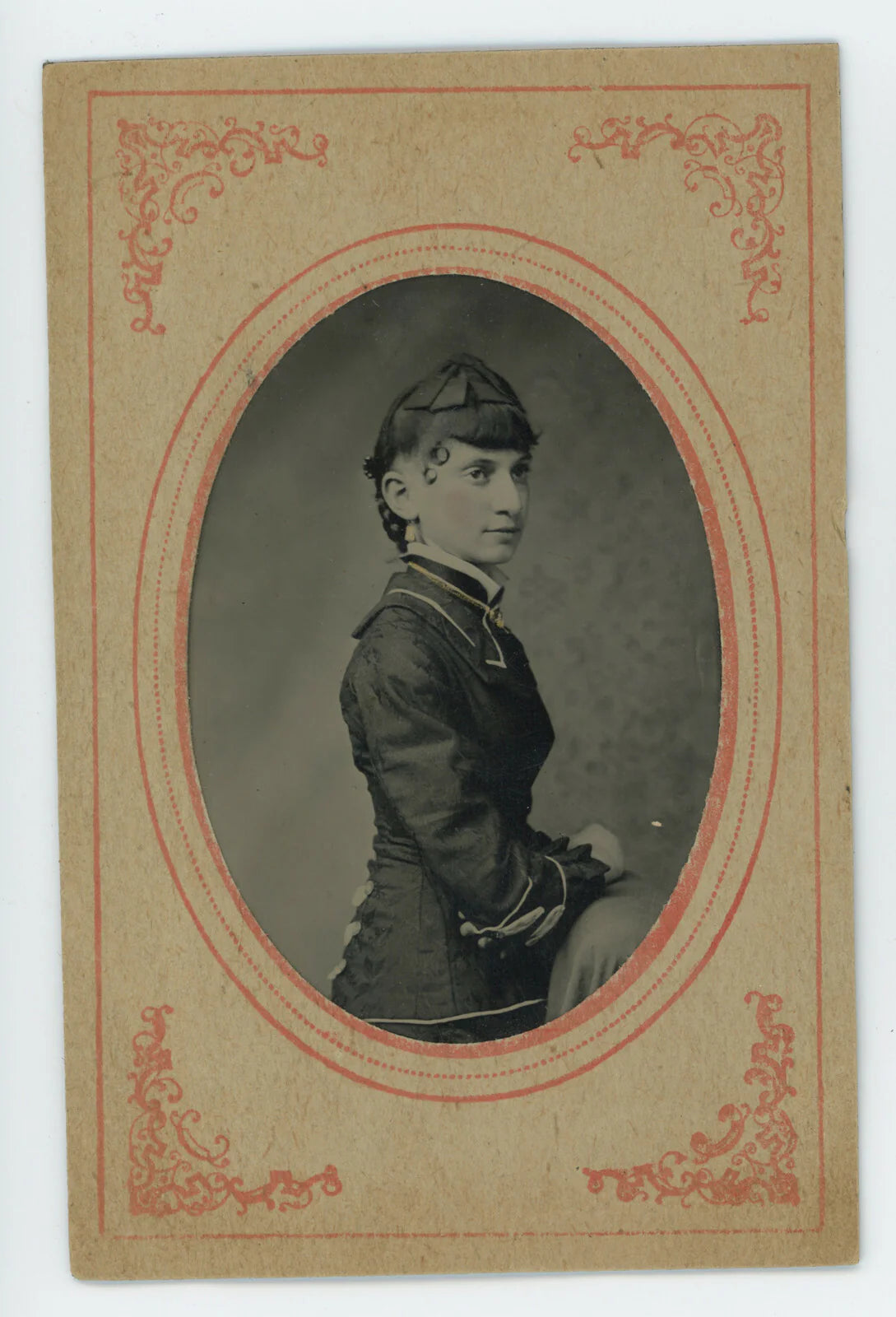 LADY, BEAUTIFUL DRESS + CURLS, TINTYPE