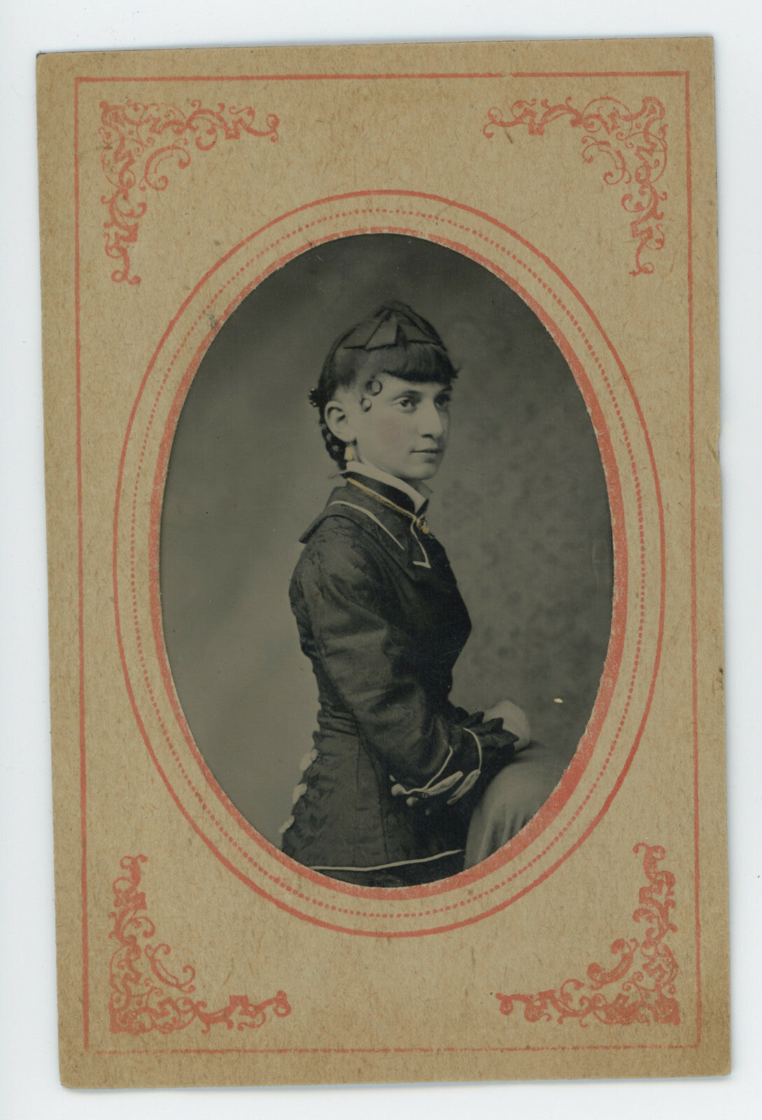 LADY, BEAUTIFUL DRESS + CURLS, TINTYPE