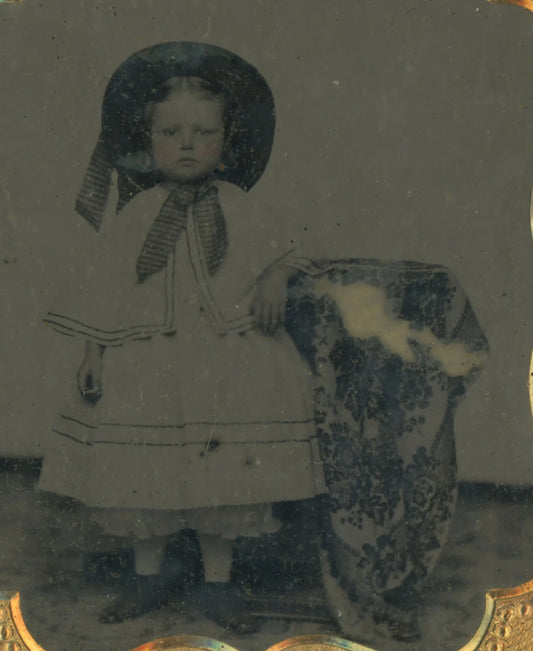 LITTLE GIRL W/ HAT AMBROTYPE