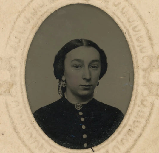 1865 CIVIL WAR ERA W/ STAMP 1/16 PLATE TINTYPE
