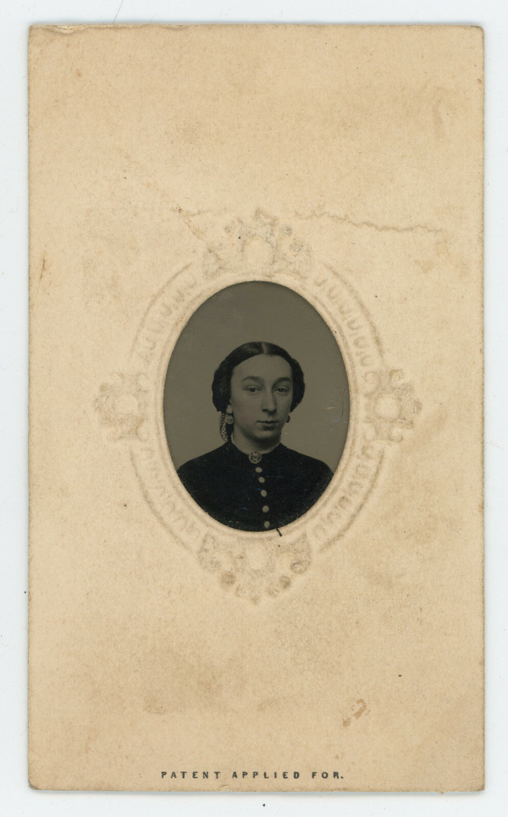 1865 CIVIL WAR ERA W/ STAMP 1/16 PLATE TINTYPE