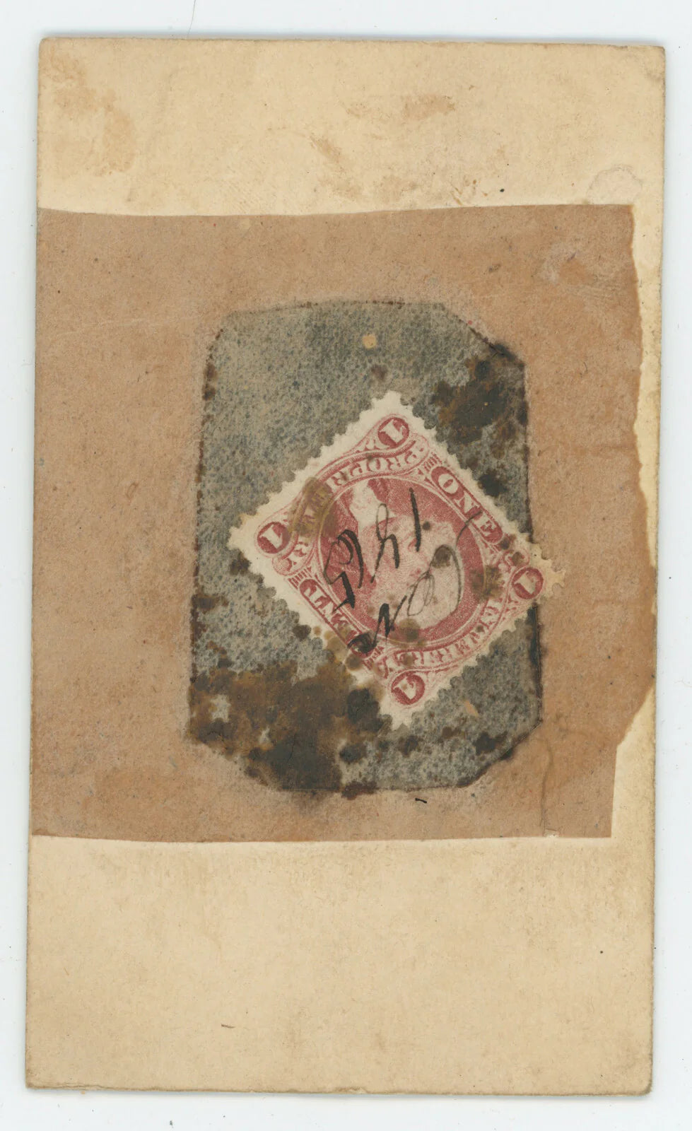 1865 CIVIL WAR ERA W/ STAMP 1/16 PLATE TINTYPE