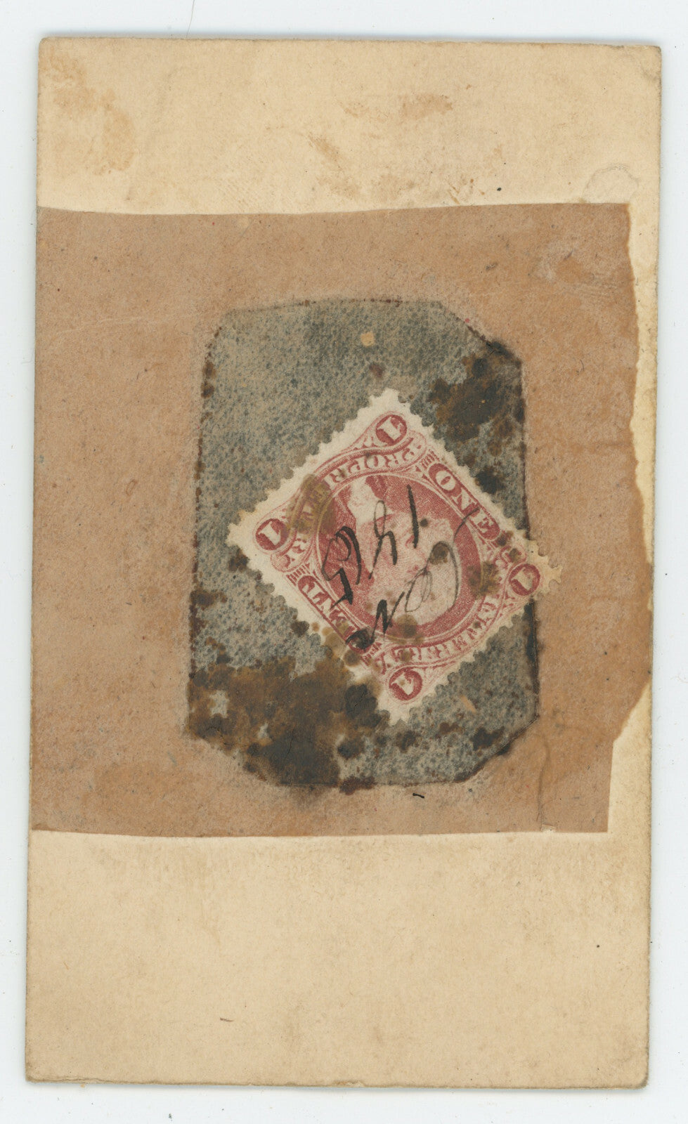 1865 CIVIL WAR ERA W/ STAMP 1/16 PLATE TINTYPE