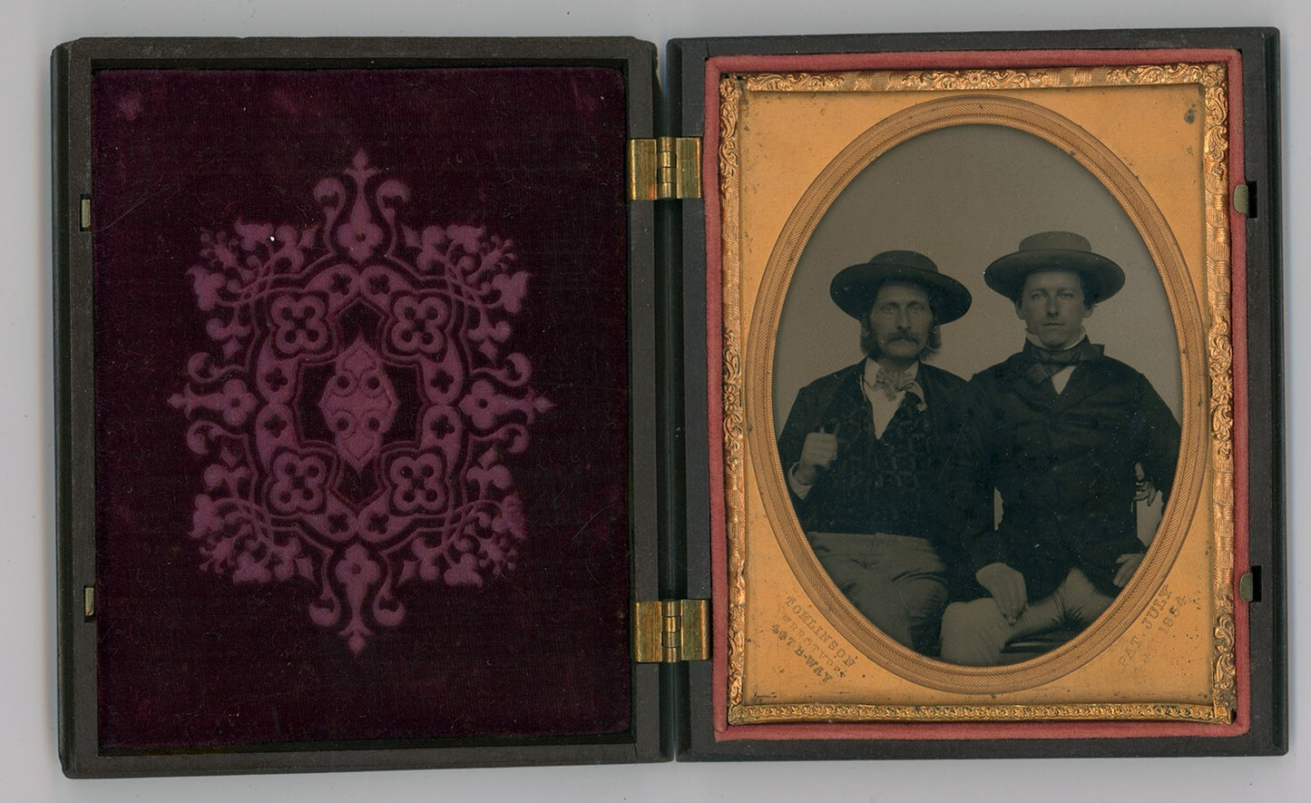 1854 CRISP AMBROTYPE BY TOMLINSON GUTTA PERCHA CASE 1/4 PLATE
