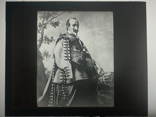 Vintage Lantern Slide Portrait of Count Bardi, Florence Italy 3.25x4in Photo