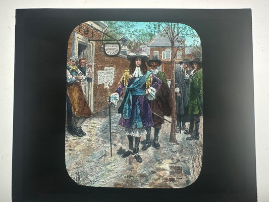Vintage Lantern Slide: English Man of Letters, 3.25x4 in Glass Photo for
