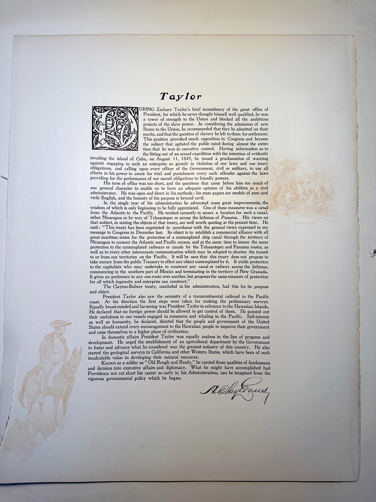 Vintage Zachary Taylor Photogravure - White House Gallery 3-Piece Set, 10x12