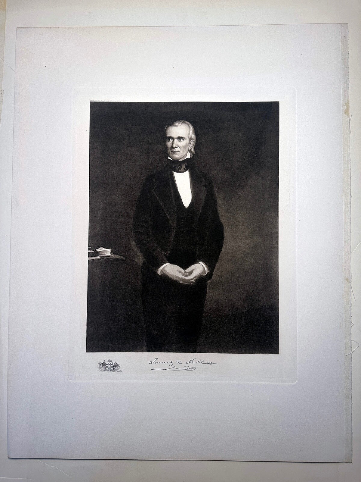 Vintage Photogravure of James K Polk - White House Gallery Two-Page Set with