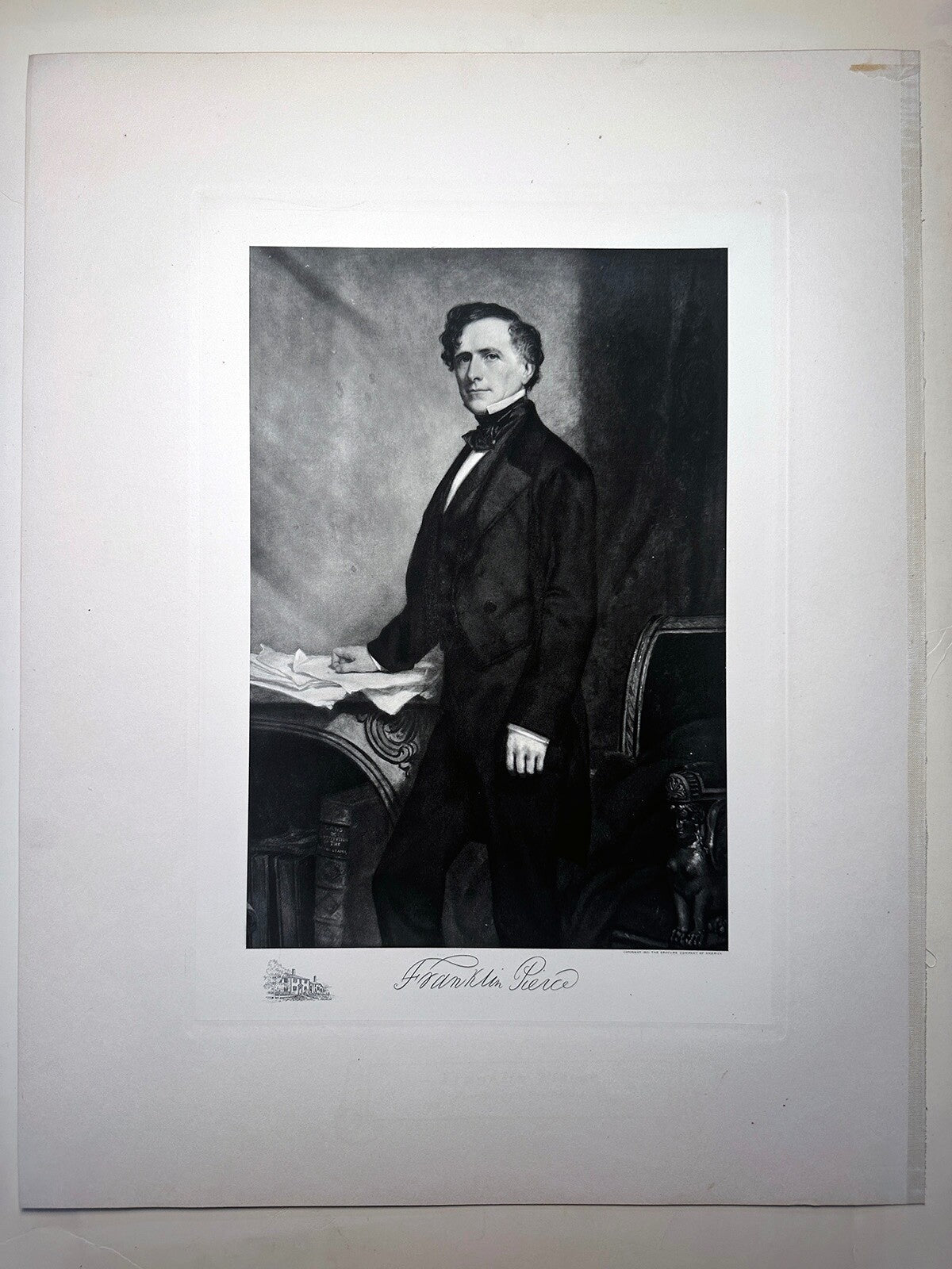 Vintage Franklin Pierce Photogravure Authentic - Official White House 3-Page