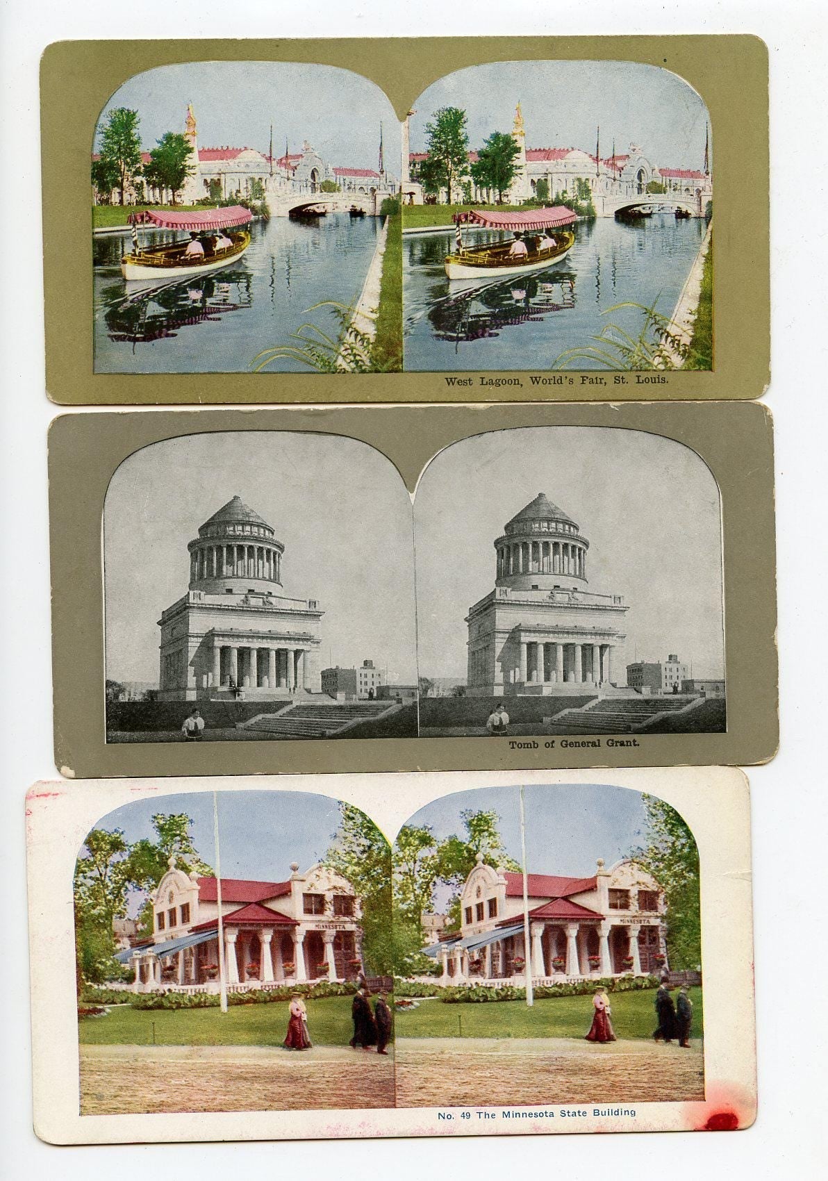 Antique Stereoviews Lot of Five, Yellowstone, Worlds Fair, Flowers
