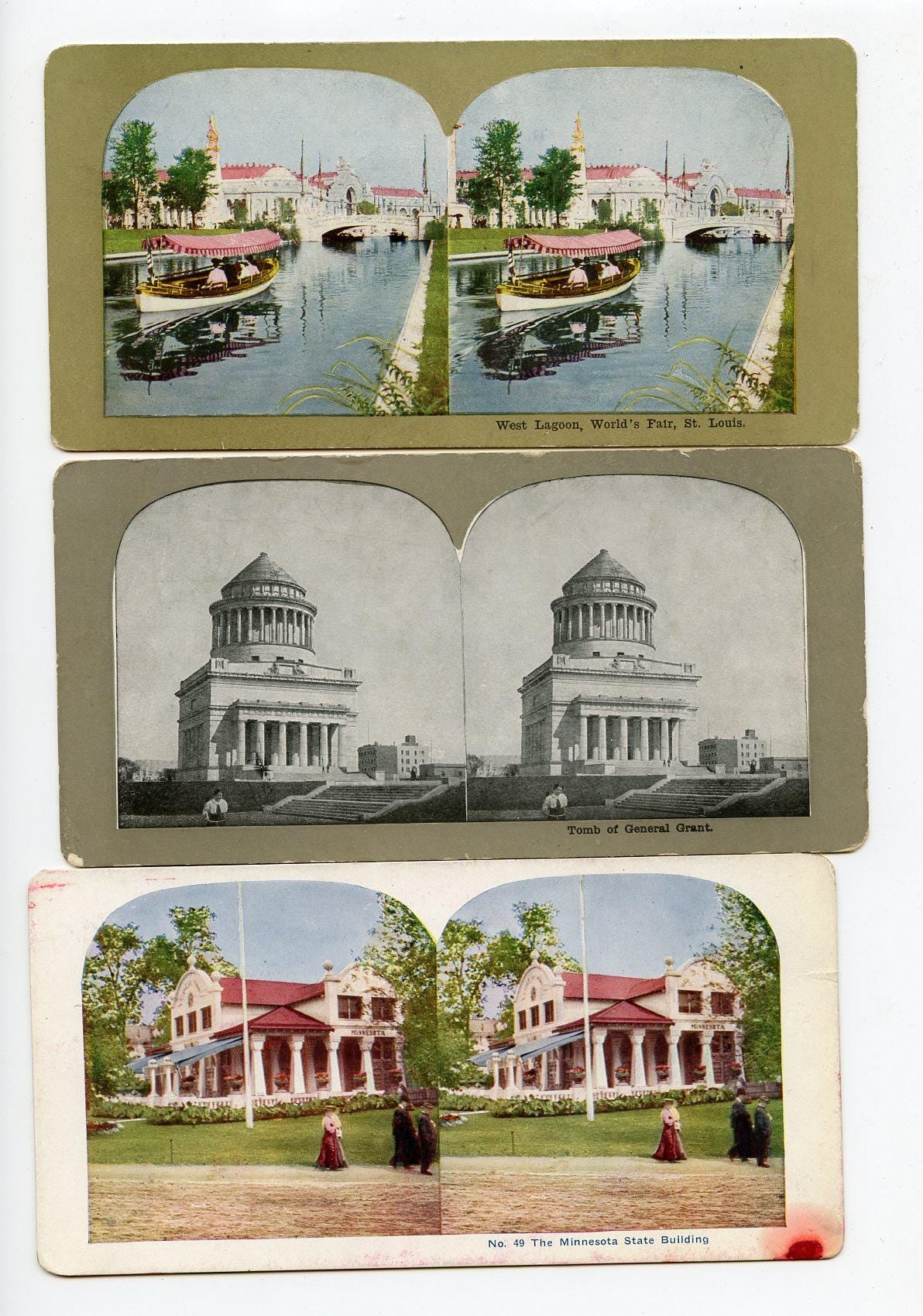 Antique Stereoviews Lot of Five, Yellowstone, Worlds Fair, Flowers