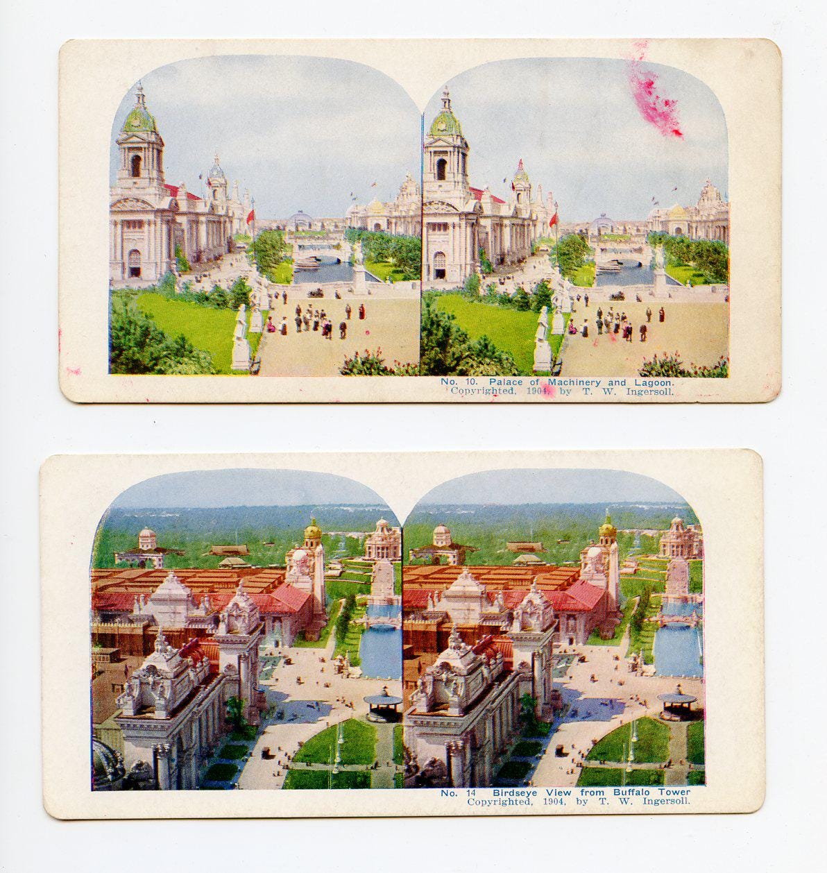 Antique Stereoviews Lot of Five, Various Views, Worlds Fair, Tomb of Walter Scott