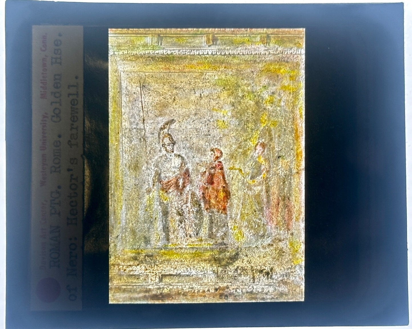 VINTAGE LANTERN SLIDE " GOLDEN HOUSE OF NERO: HECTOR'S FAREWELL"   3.25X4IN