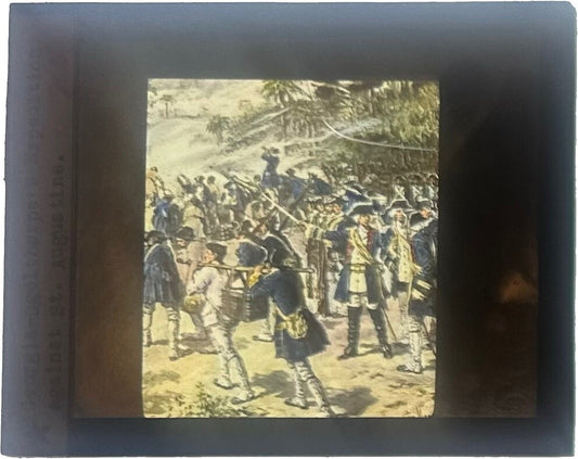 Vintage Lantern Slide: Oglethorpe's Expedition against St. Augustine, 3.25x4 in