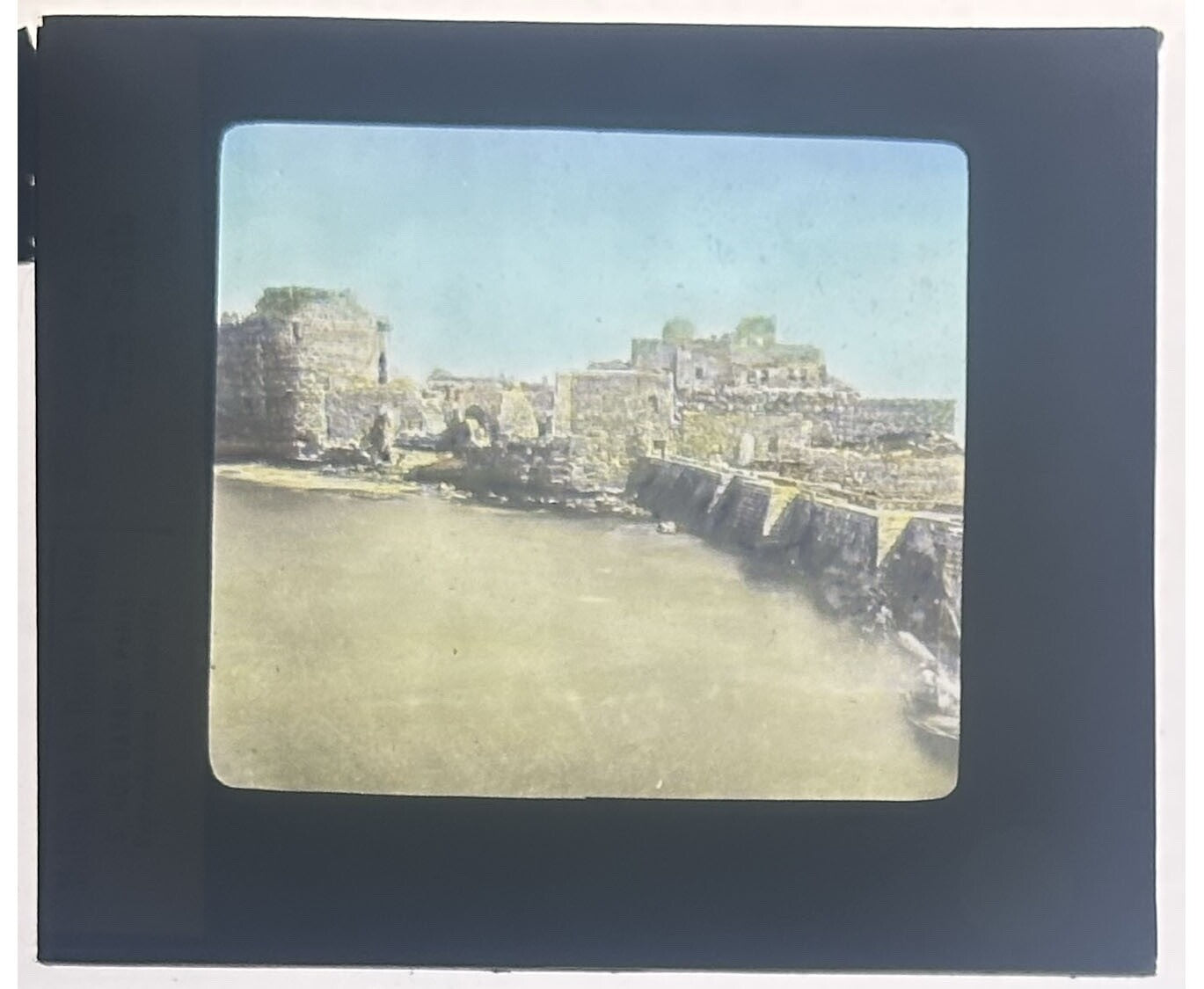 Vintage Lantern Slide Fortress in Holy Land - 3.25 x 4 in, Early Photo