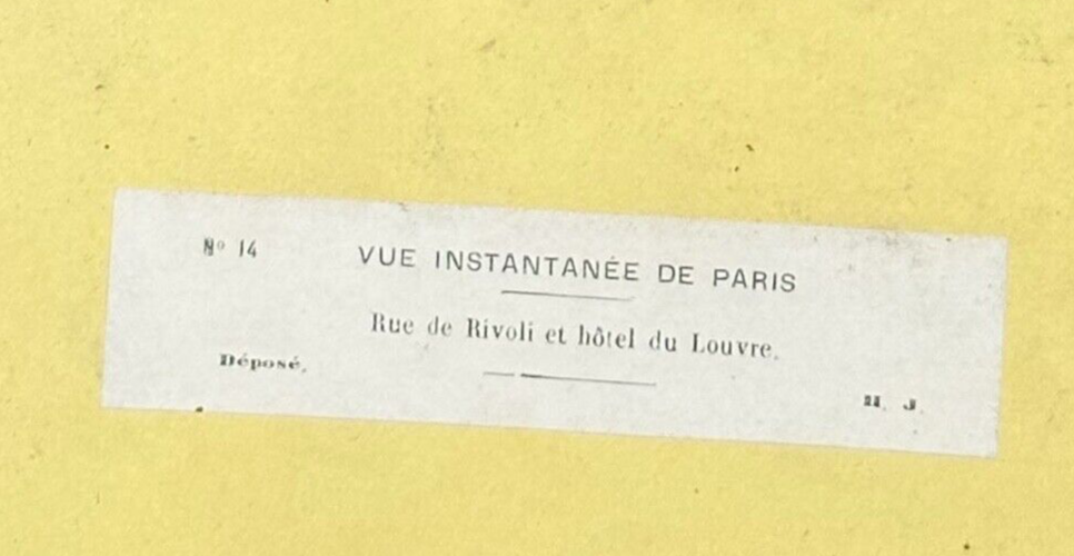 Vintage Stereoview Card: “Rue de Rivoli et hôteldu Louvre 1867“
