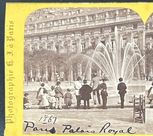 Vintage Stereoview Card: “Group of Children at Paris Royal Palace “