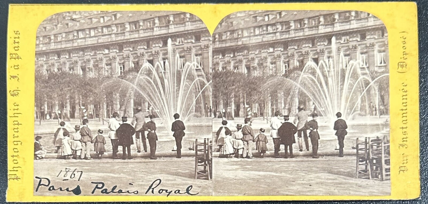 Vintage Stereoview Card: “Group of Children at Paris Royal Palace “