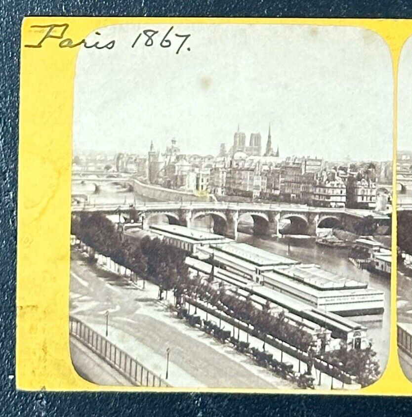 Vintage Stereoview Card: “Panorama De Paris 1867 “