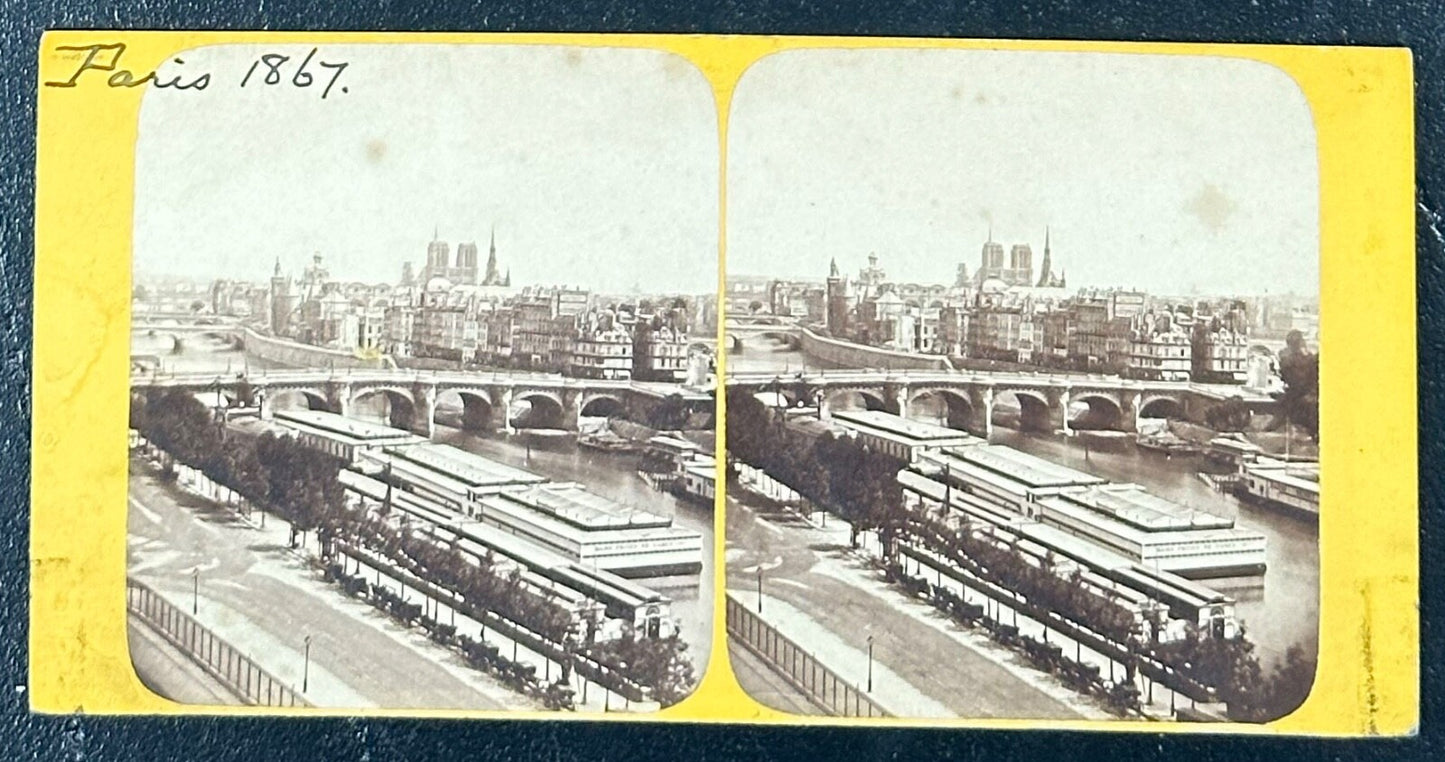 Vintage Stereoview Card: “Panorama De Paris 1867 “