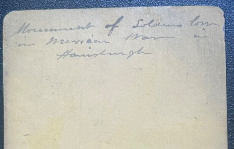 Vintage StereoView Card “Monument for Soldiers Mexican War,  Harrisburgh" 3.5x7"