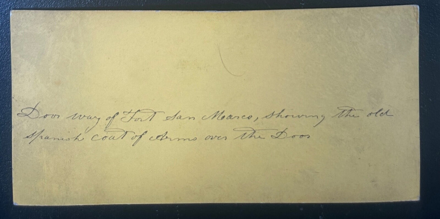 Vintage Stereoview Card: “Fort San Marco, Augustine Florida “ 3.5x7in