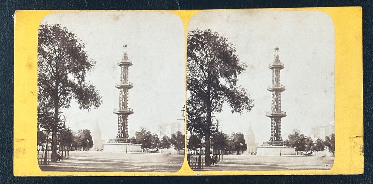StereoView: “Puits artésien de Grenelle, avenue de Brete Paris  1867 “ 3.5x7in