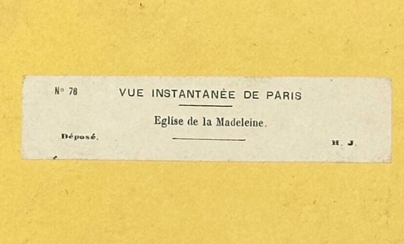 Vintage Stereoview Card: Eglise de la Madeleine, Paris 1867 - 3.5x7in -