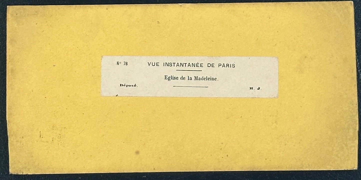 Vintage Stereoview Card: Eglise de la Madeleine, Paris 1867 - 3.5x7in -