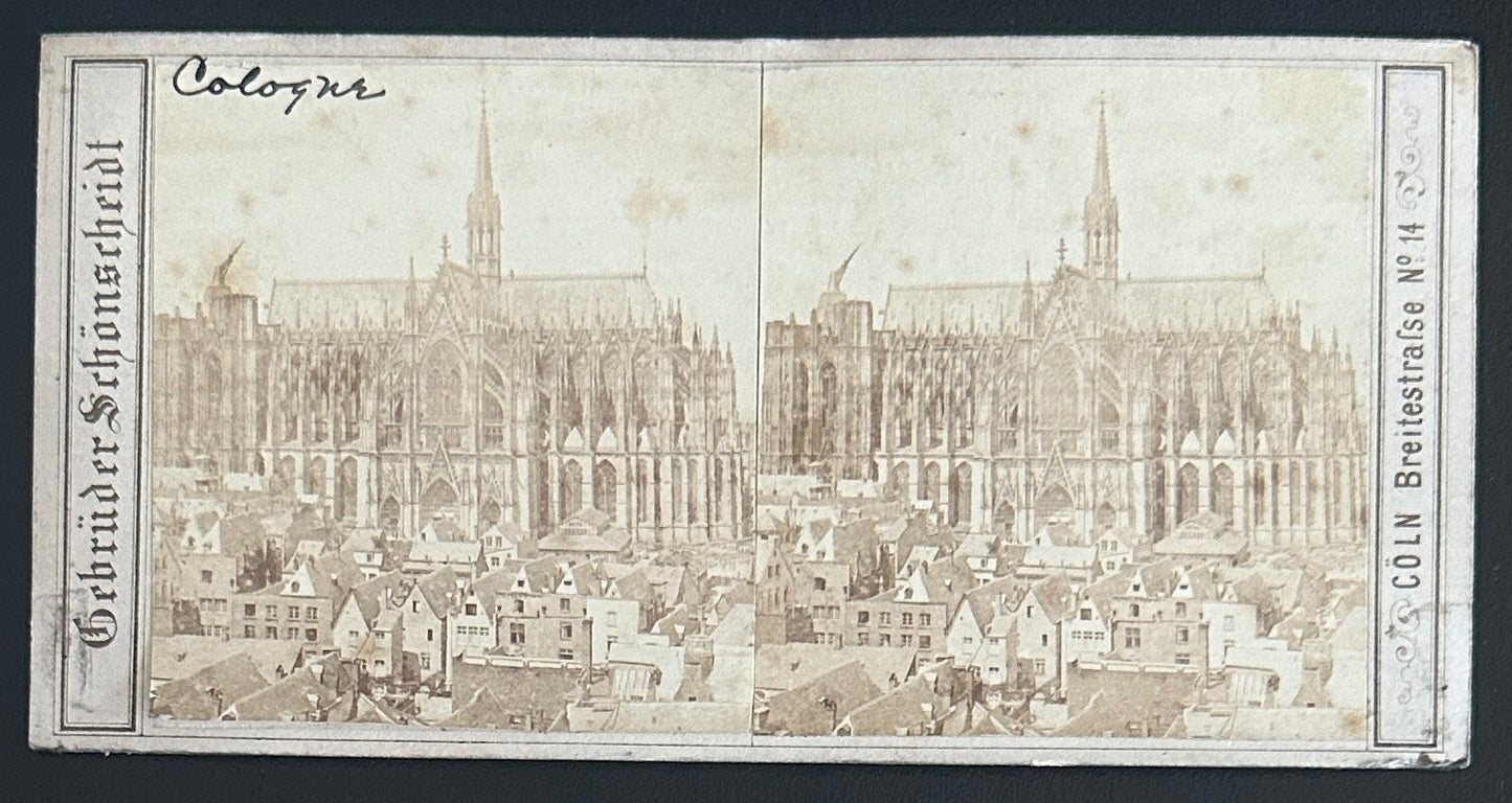 Vintage StereoView Card: “Cathedral at Cologne Germany  “ 3.5x7in