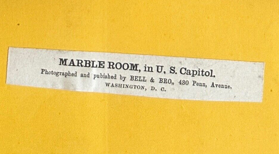 Vintage Stereo View Card Marble Room US Capitol Washington DC 3.5x7in 3D Photo