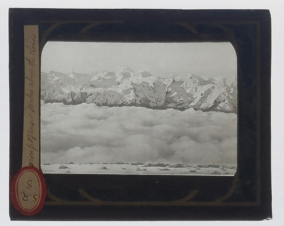 Rare Vintage Lantern Slide Caucasus: Laila Group of Snowpeaks, 3.25x4 in -