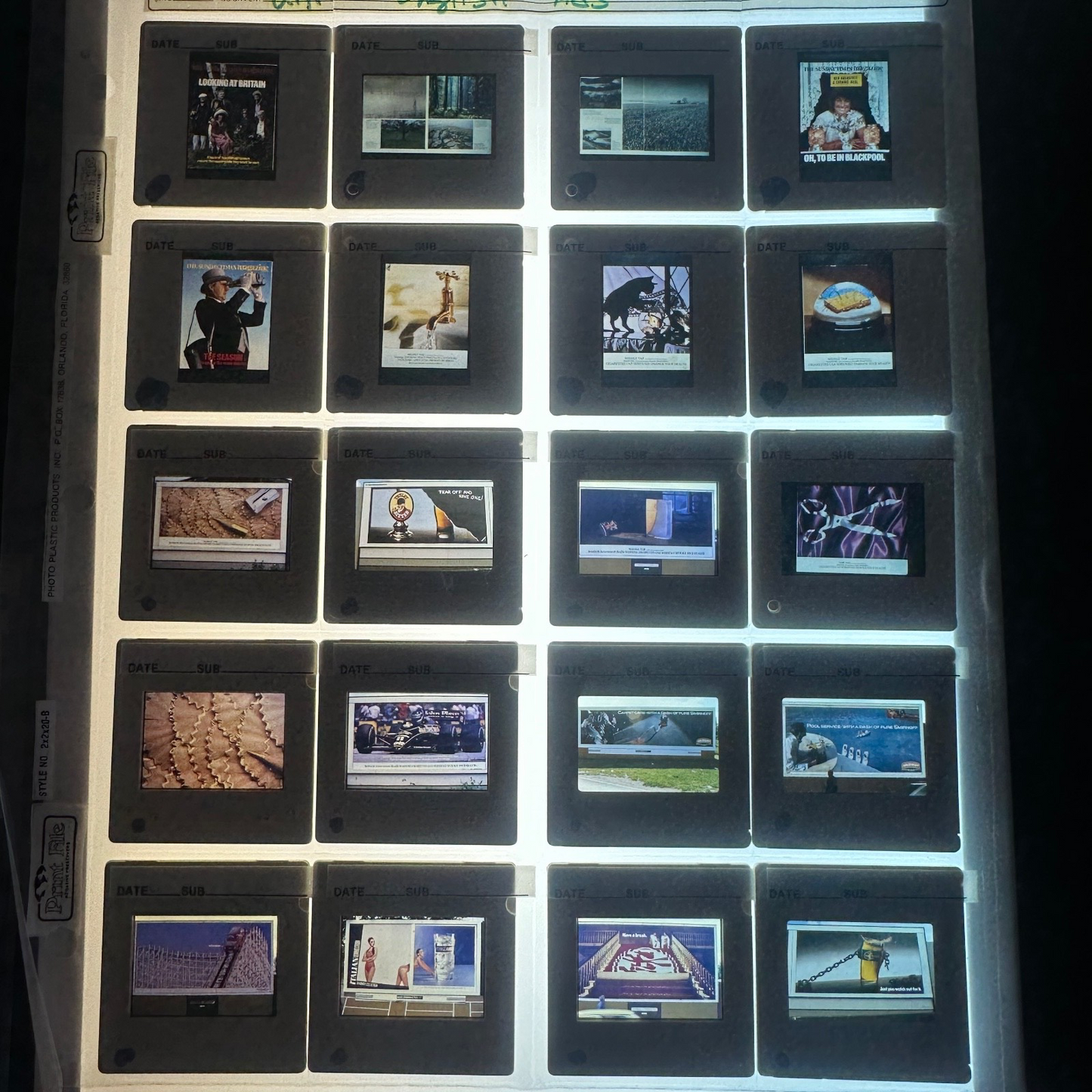 Vintage 41-Slide 35mm UK Ads Pro Photographers Lot - Vintage Photography