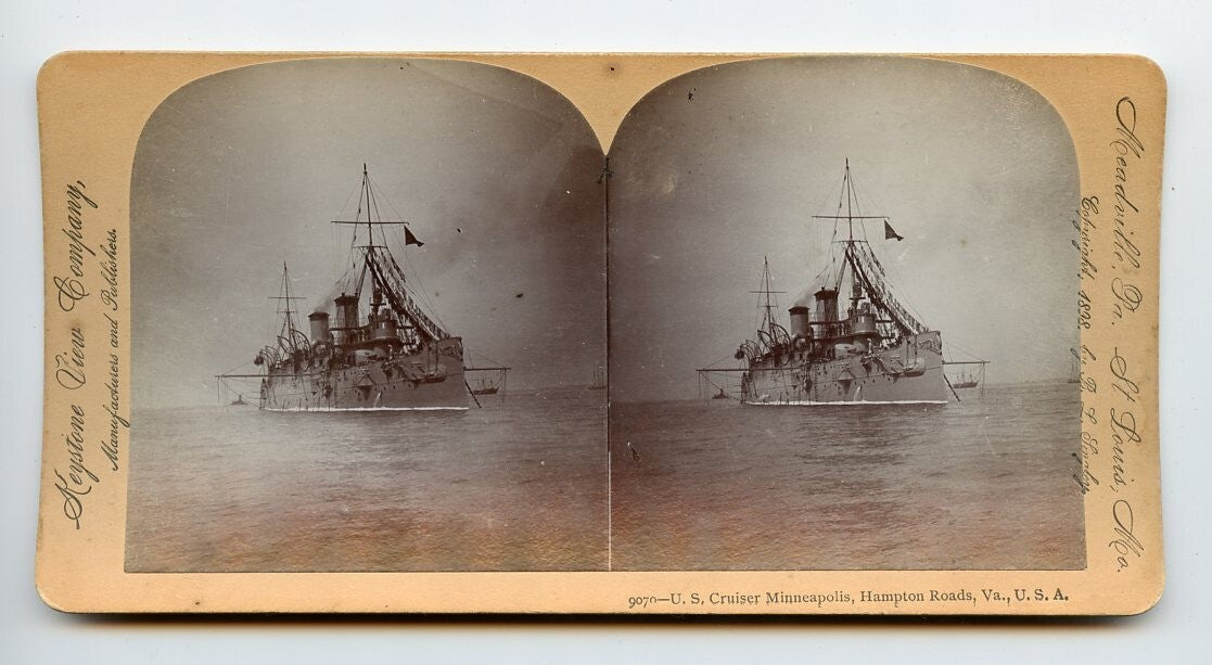 Keystone View Company Stereoview, USS Minneapolis 1898