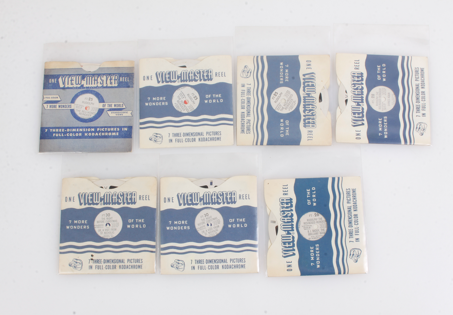 Set of 7 View Master Reels, Rudolph and The Night before Christmas