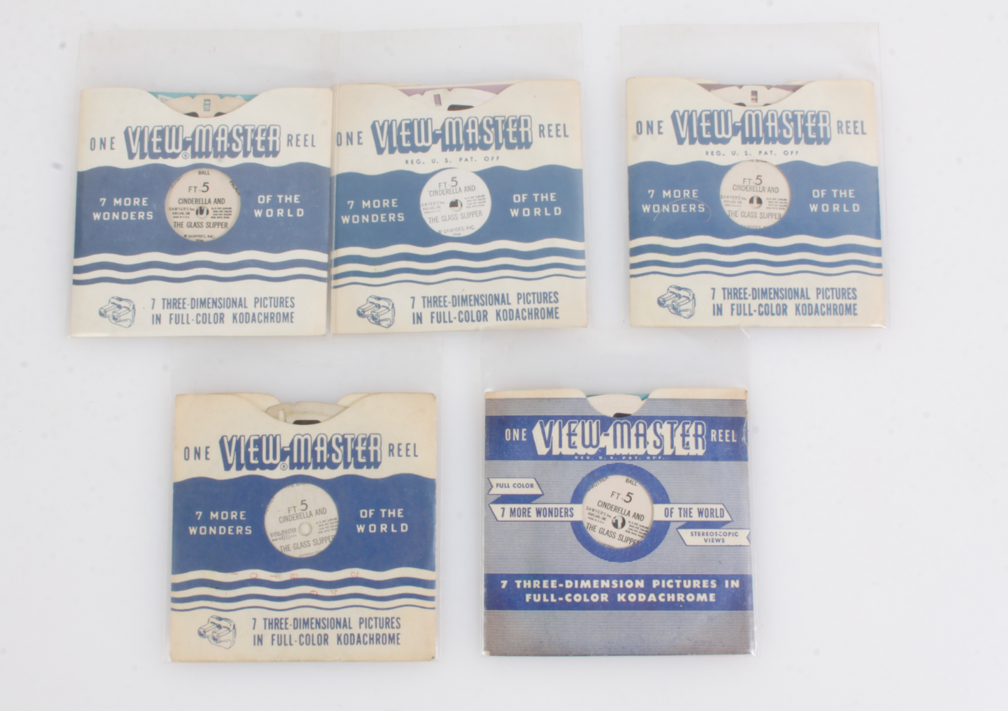 Set of 5 View Master Reels, Cinderella and the Glass Slipper