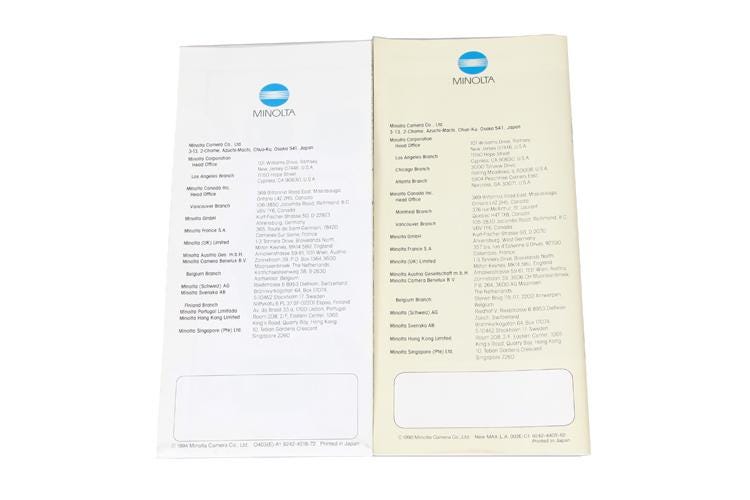 AF Lens & Accessories Brochure Minolta Maxxum Set of 2