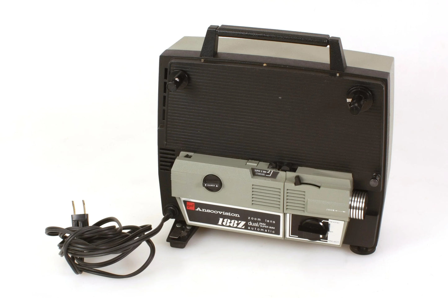 GAF Dual Super 8 & 8mm Film Projector W/ Take Up Reel and Bulb