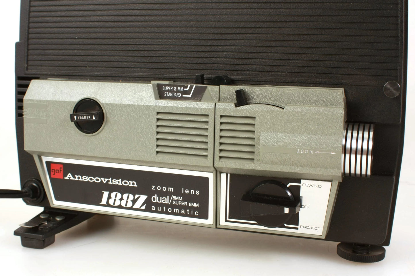 GAF Dual Super 8 & 8mm Film Projector W/ Take Up Reel and Bulb