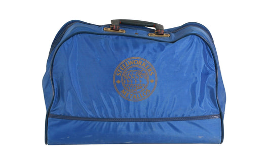 Vintage Steelworkers Metallos Blue Nylon Duffel Bag