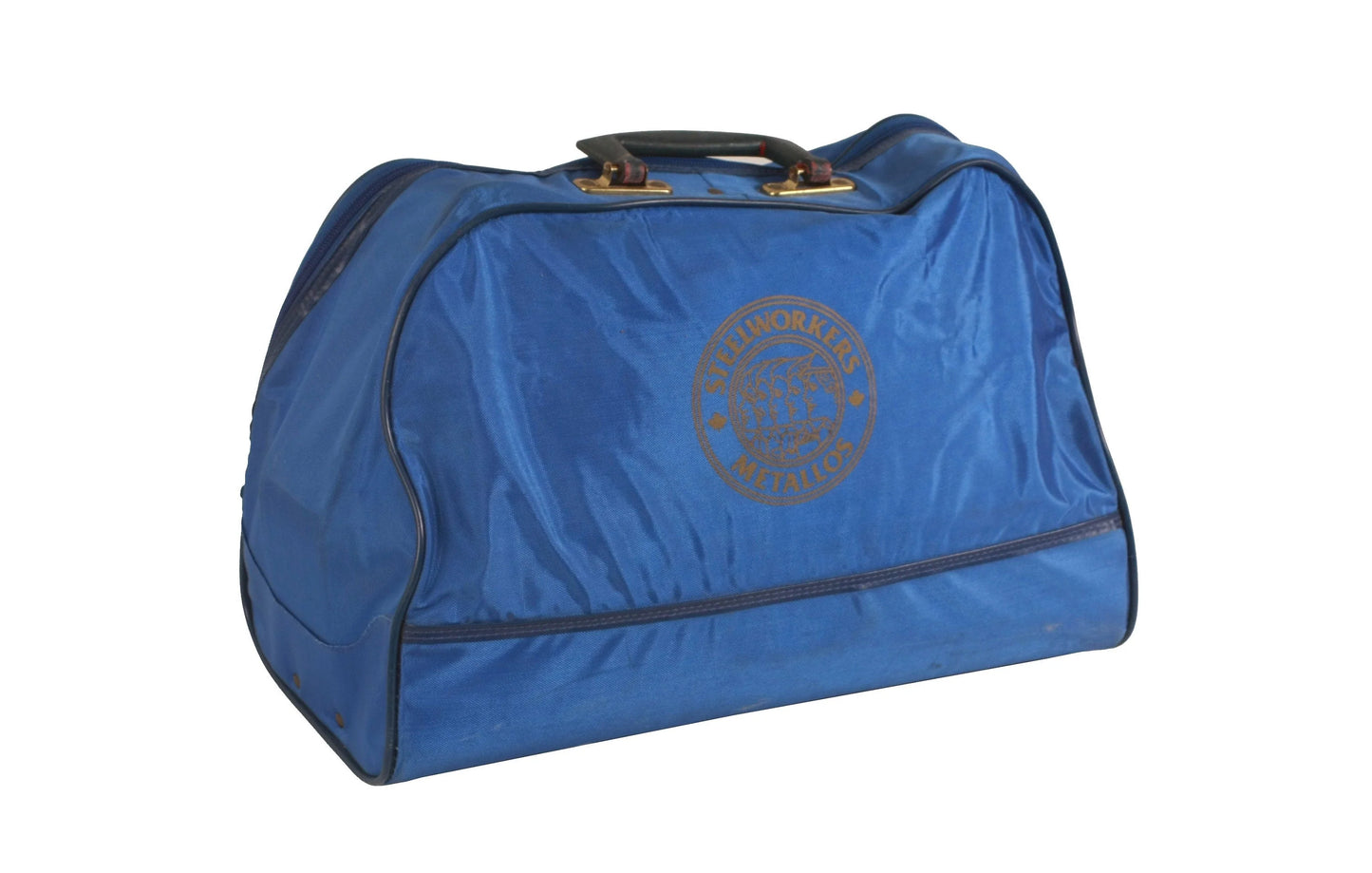 Vintage Steelworkers Metallos Blue Nylon Duffel Bag