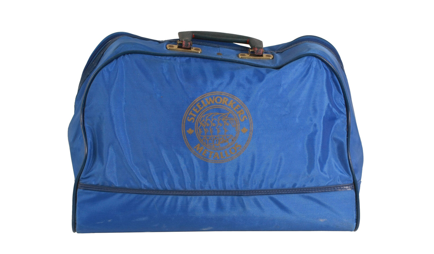 Vintage Steelworkers Metallos Blue Nylon Duffel Bag