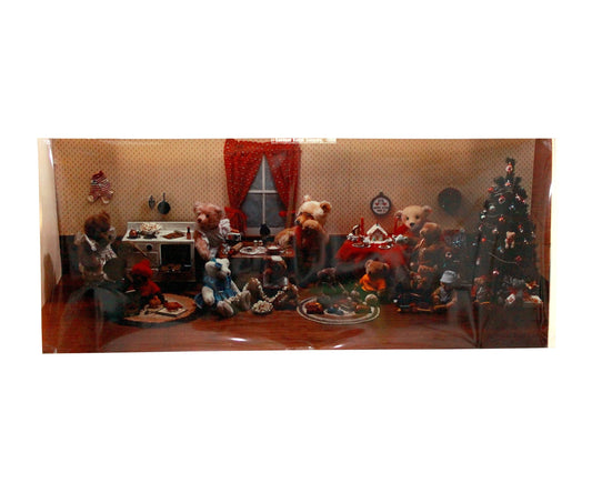 1990 Eastman Kodak Promotional Vinyl Poster Christmas Bear Diorama 20.5x49.5 Inches