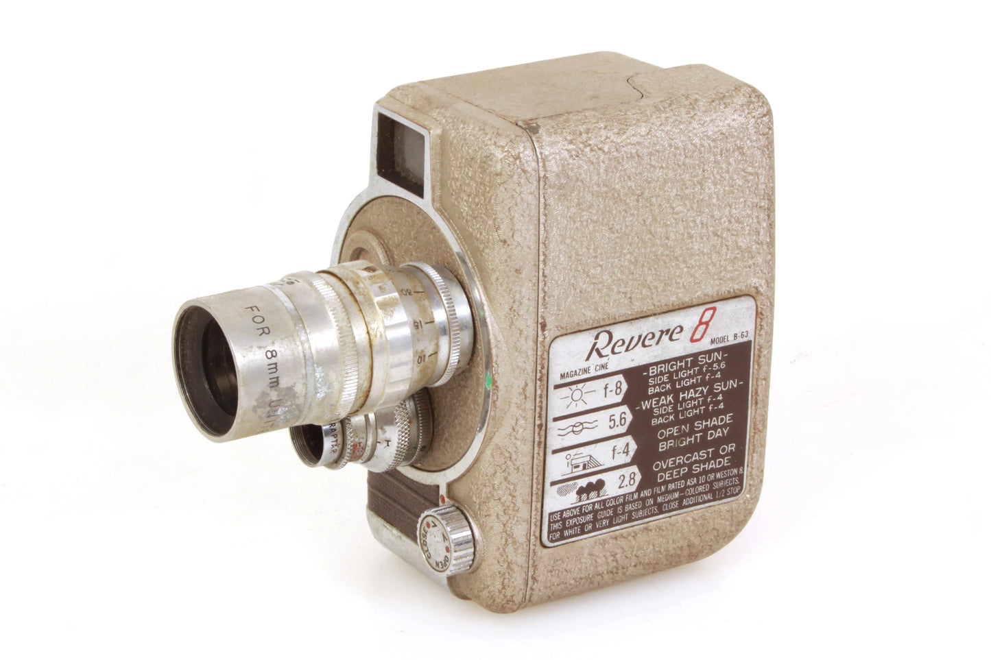 Revere 8 Model B-63 8mm Art Deco Movie Camera w/ 2 Lenses