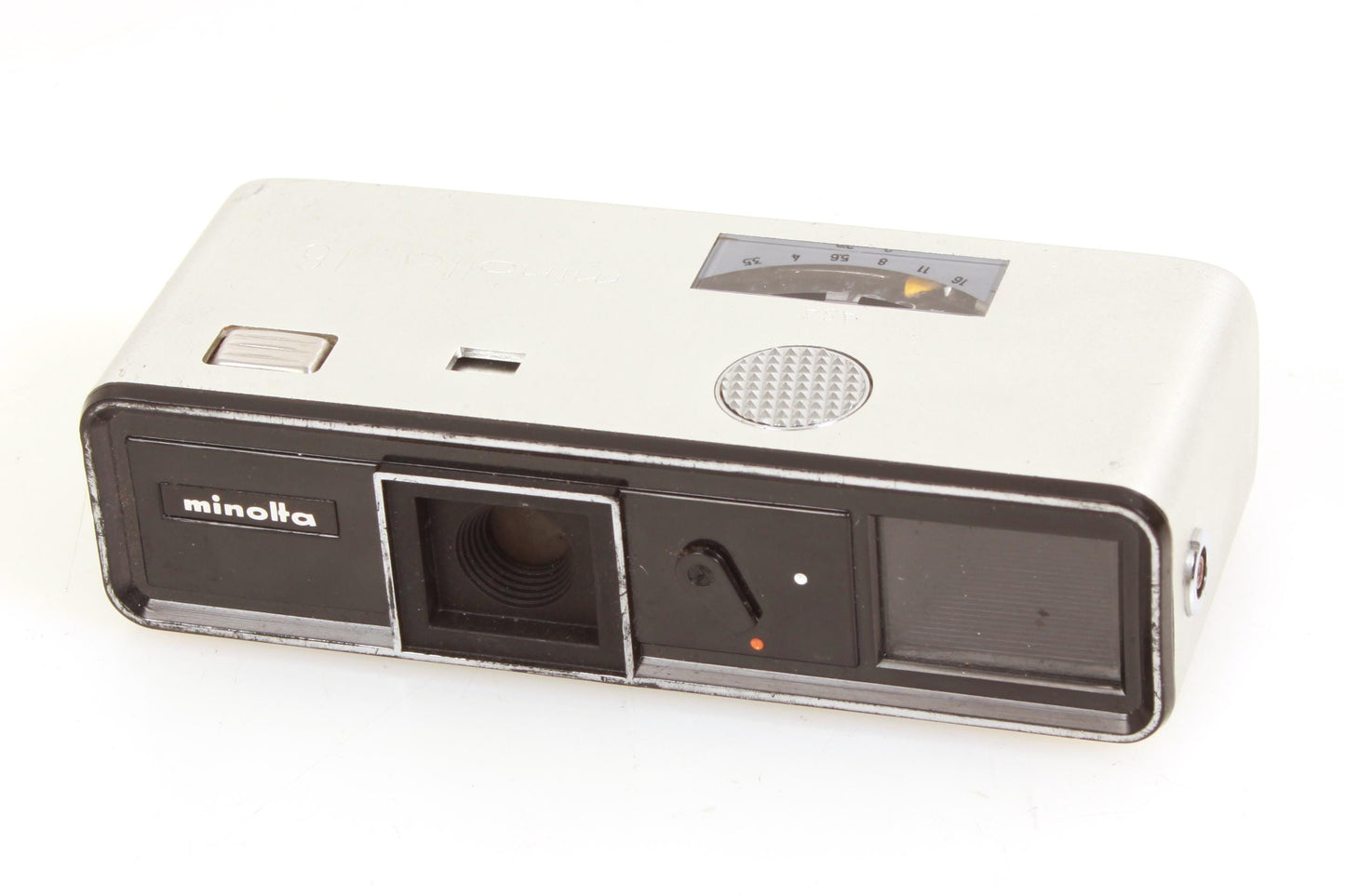 Minolta-16 Model P Subminiature 110 Film Spy Camera w/ Case, Flash, Strap, Box