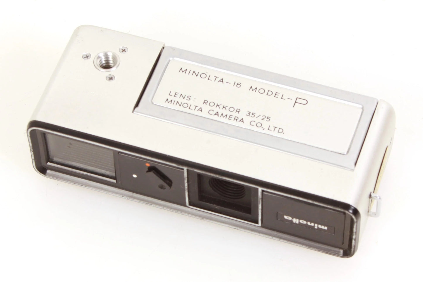 Minolta-16 Model P Subminiature 110 Film Spy Camera w/ Case, Flash, Strap, Box