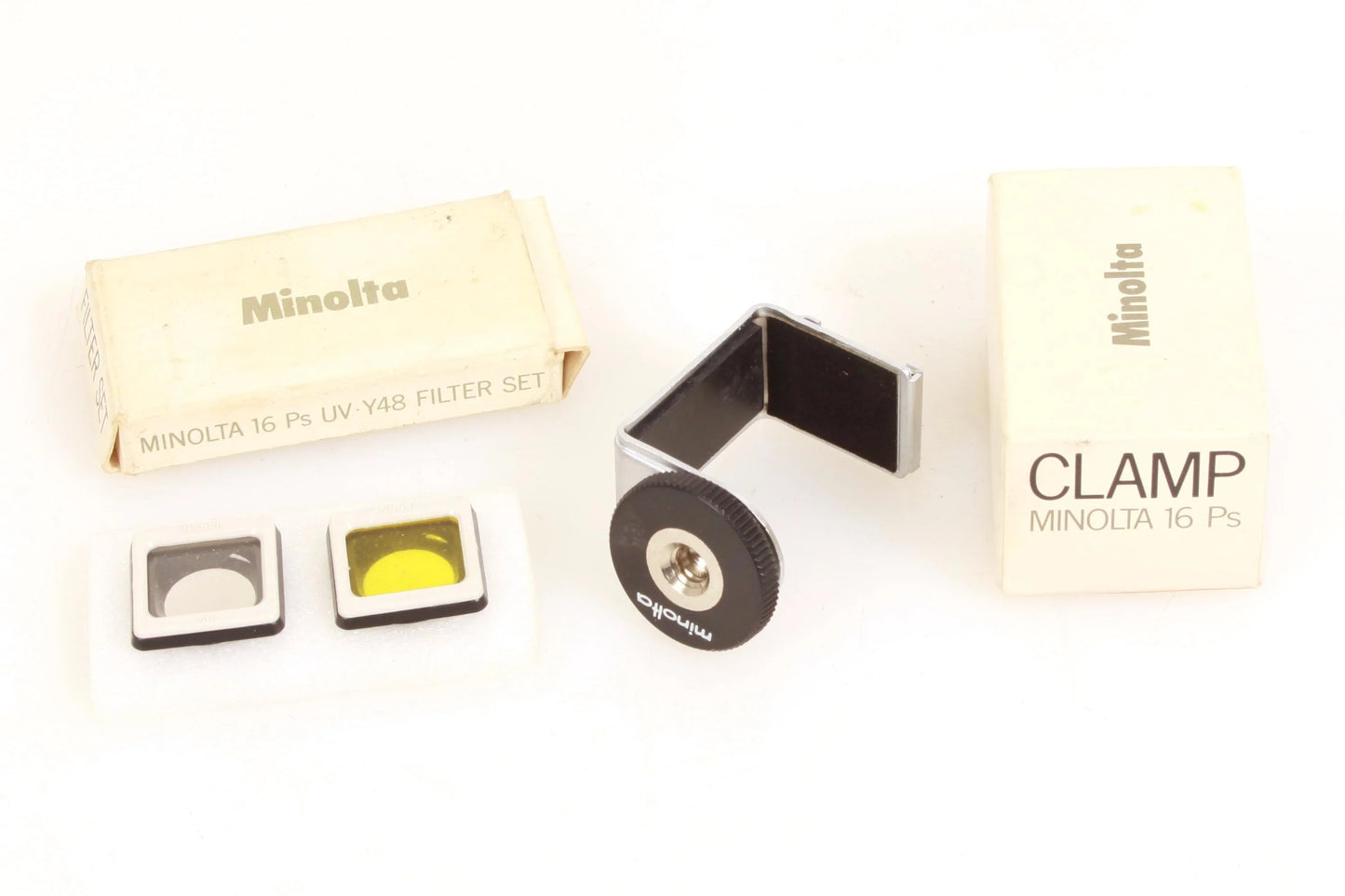 Minolta-16 Model P Subminiature 110 Film Spy Camera w/ Case, Flash, Strap, Box