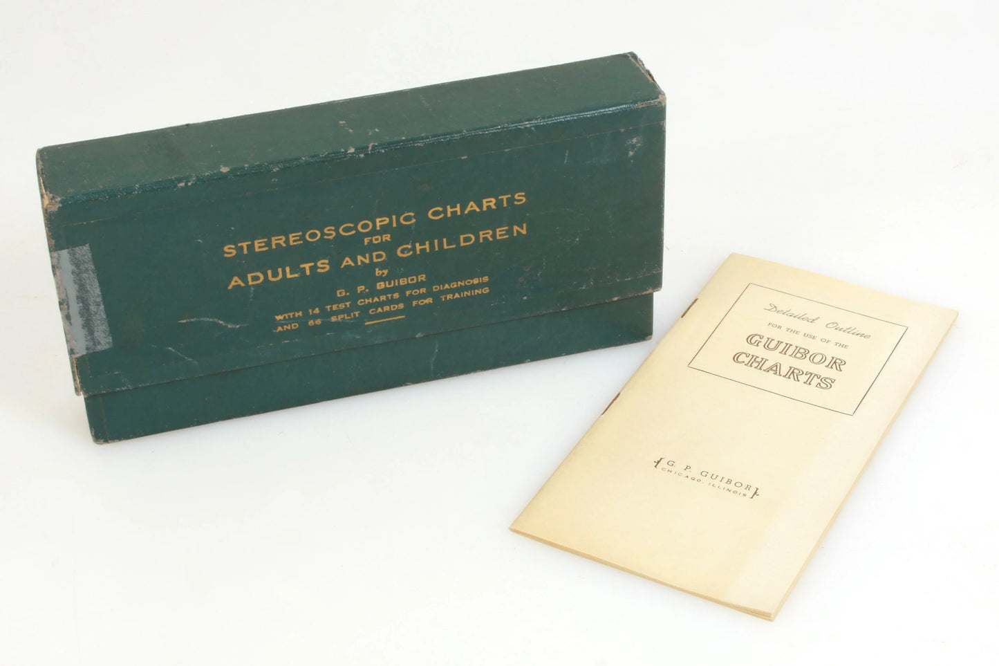Vintage 1930s Stereoscopic Charts for Adults and Children by G.P. Guibor in Box
