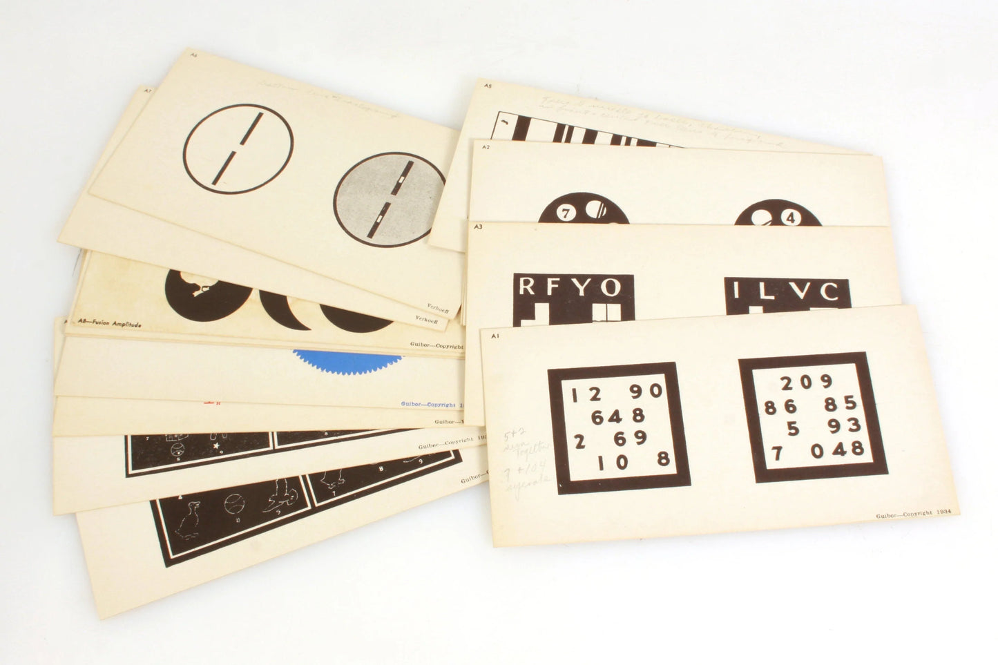 Vintage 1930s Stereoscopic Charts for Adults and Children by G.P. Guibor in Box